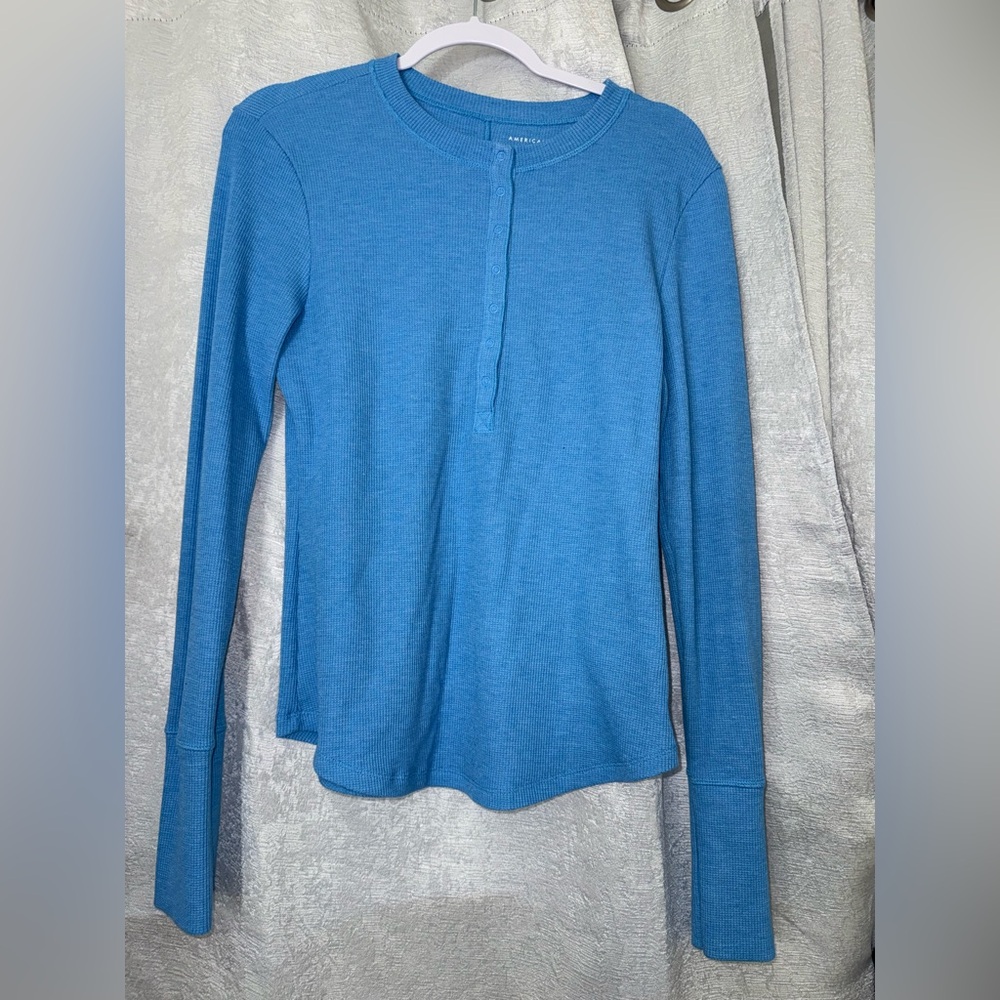 American Eagle Outfitters Vibrant Blue Knit Top
